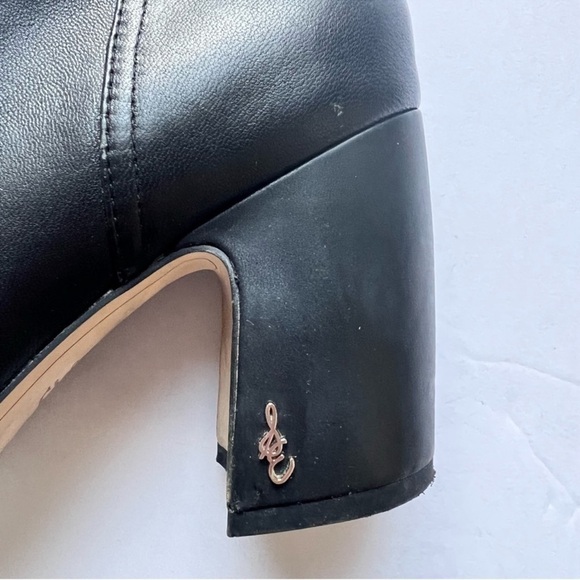 Sam Edelman Black boots Classic Hartley Mid Calf Dress Bootie Block Heel sz 9.5 - Picture 13 of 16